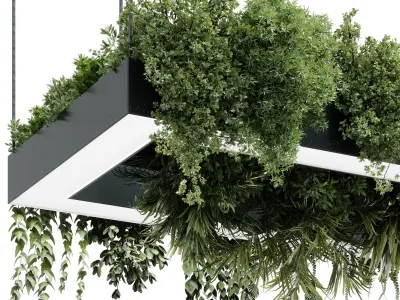 Rectangle pot light pendant - plant light hanging 27 CORONA 3D model