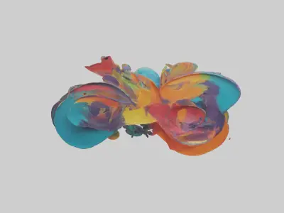 Colorful Wall Art Low-poly 3D model