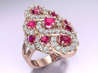 Diamond Ring - Womens Rings - N2352 3D print model