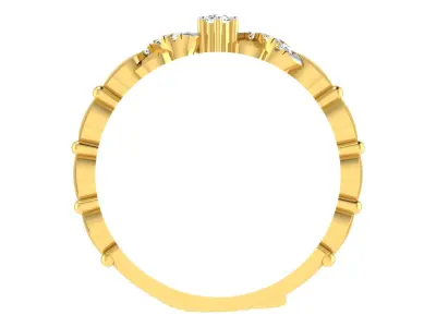 Light Weight Yellow Gold Diamond Ring  -EZ R-206 3D print model