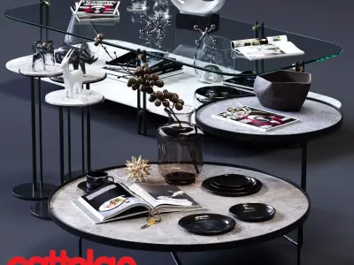 Cattelan Italia Coffee Tables Set 02 Low-poly 3D model