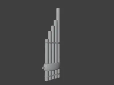 can model wooden flute Low-poly 3D model