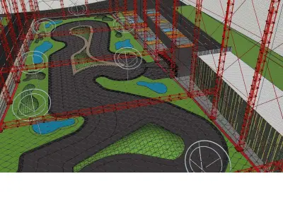 Golf Go karting and a Club all in once entertainment center 3D model