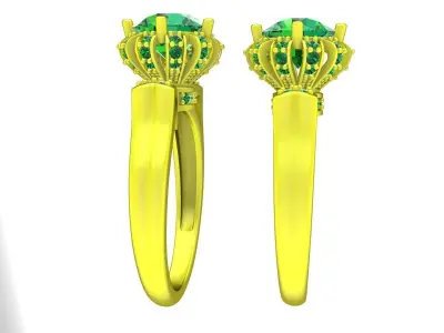 A7474 Korean Style Luxury Diamond Engagement Ring 3D Model 3D print model