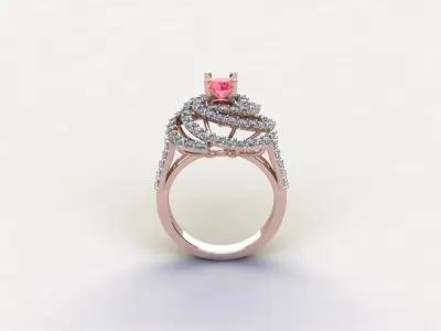 R215 diamond ring cad file design  3D model