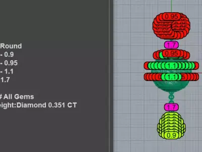 Stunning Layered Diamond Drop Pendant 3D print model