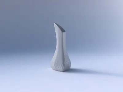 Vase puffy tappered triangle with diagonal grid pattern 3D print model purchase