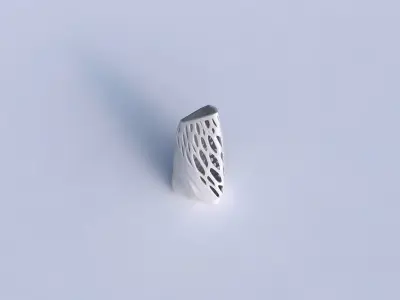 Vase tipped triangle with twisted half organic lattice 3D print model
