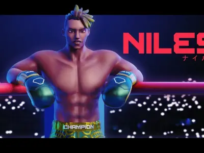 Low Poly Boxer - MMA Fighter - Niles Low-poly 3D model