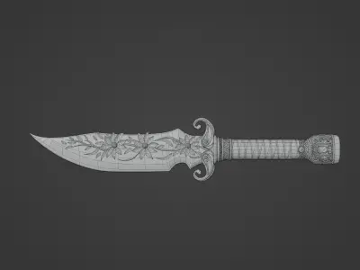 Girly Blossom Dagger Free 3D model
