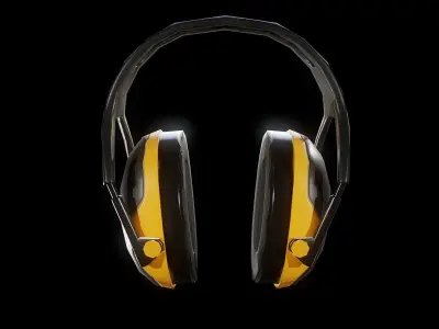 3M Peltor X-Series Ear Muffs Low-poly 3D model