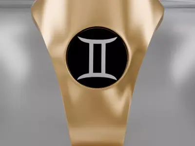 Twins zodiak symbol ring 3D model for 3D printing 3D print model