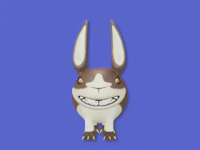 Bunny toon style 4 Low-poly 3D model