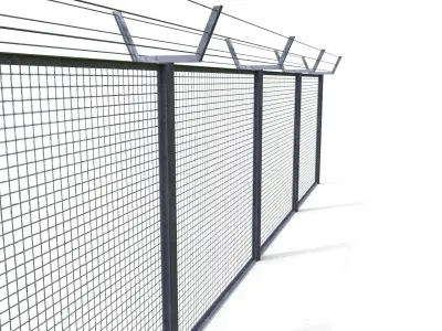 Low Poly Modular Fence 7 Low-poly 3D model