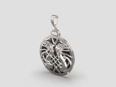 P 022 stylized dragon pendant 3D print model