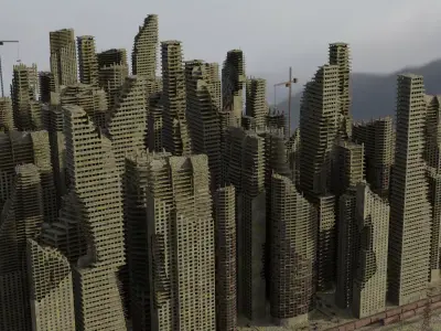 Post Apocalyptic Ruined City Pack 3D model