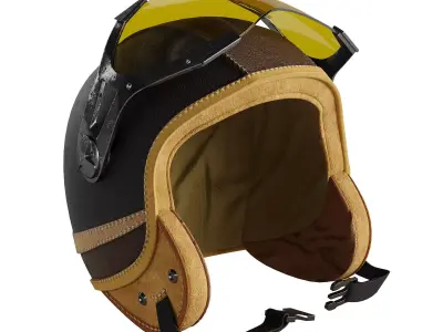 Moto helmet leather 02 3D model