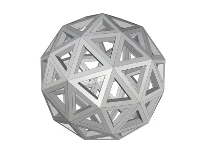 Geodesic Sphere Sacred Geometry Truncated Icosahedron 3D model