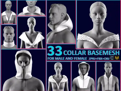 33 COLLAR BASEMESH Low-poly 3D model