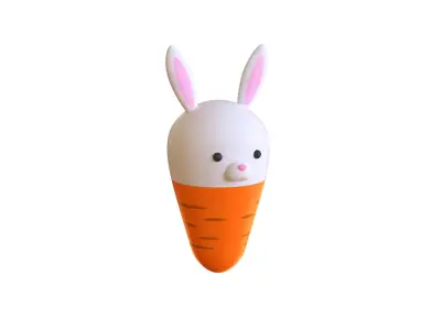 Easter Rabbit Carrot Low-poly 3D model
