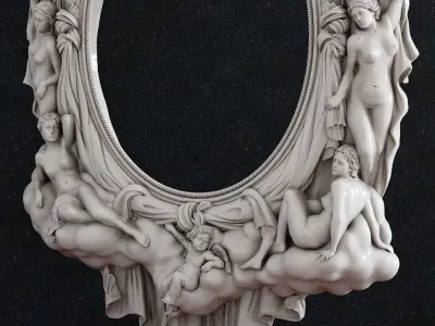 Picture frame woman baby 3D print model