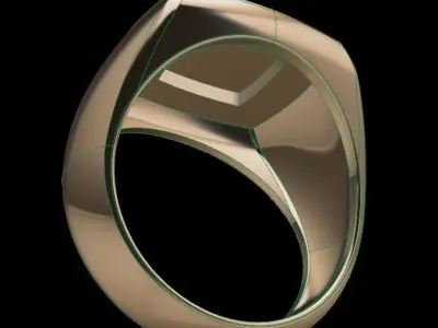 Square Antique Men Signet Rope Twist Ring 3D print model