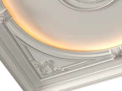  Classic coffered illuminated ceiling Set 3D model