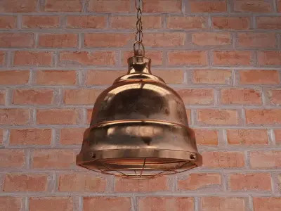Copper Pendant Light Low-poly 3D model