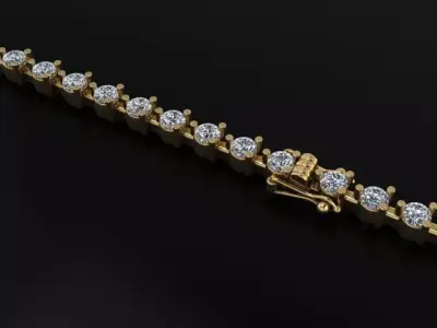 Dainty Diamond Tennis Bracelet 3mm 3D print model