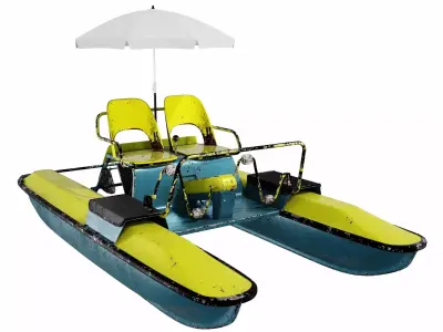 Catamaran Water Bicycle Low-poly 3D model