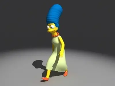 Marge Simpson rigged 3D model