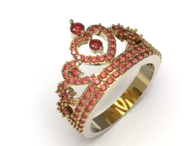 Womens Jewelry Ring inspired by the Crown Heart Motifs jr00312 3D print model