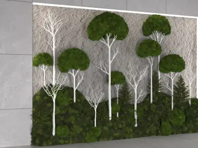 Moss tree wall decor Low-poly 3D model