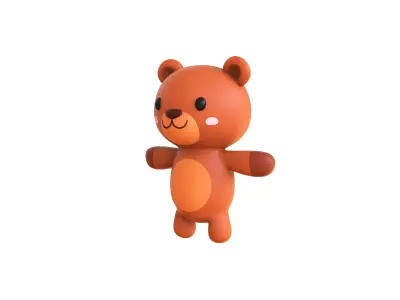 Cartoon Brown Bear 3D model