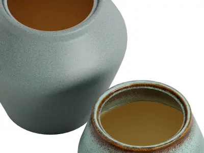 Glazed Ceramic Planters 3D model