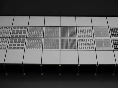 Raised or Access Floor Solid Panel with Perforated Panel  set 3D model