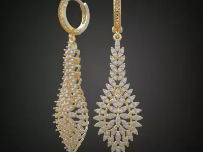 Earring 3D model 3D printable model 0104-10ol Free 3D print model