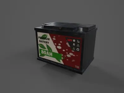 Car Battery Low-poly 3D model