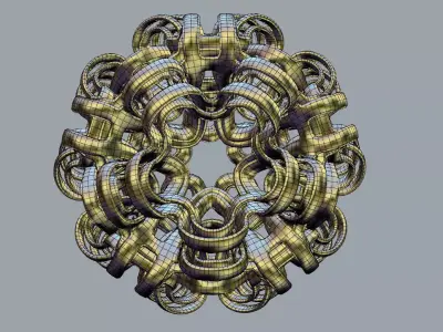 Icosaedron Rings Free 3D model