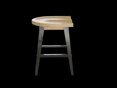 Bar Chair Low-poly 3D model