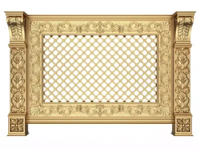 Radiator Cover Decorative Screening Grille Panel 05 Low-poly 3D model