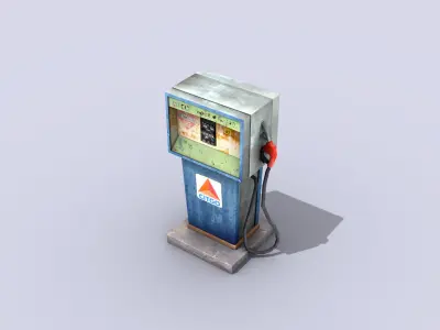 Gas Pump Low-poly 3D model