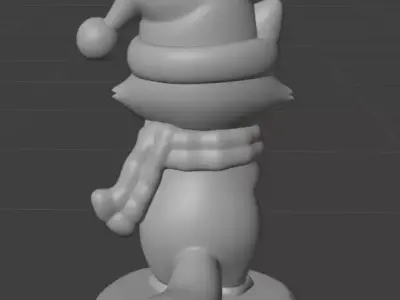 Christmas raccoon figurine 3D print model