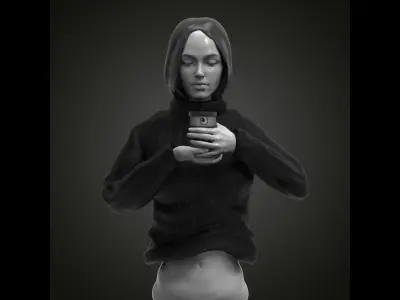 Zen Coffee Girl for 3D Print 3D print model