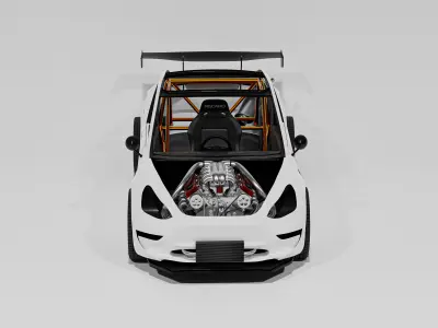 TESLA MODEL 3 TRACK CAR 3D 3D model