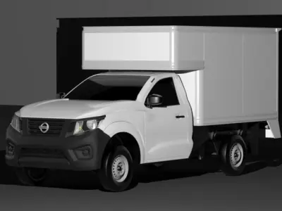 nissan np300 2017 dry box Low-poly 3D model