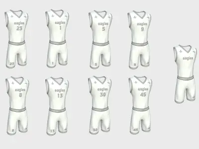 Basketball Fantasy Team Eagles Uniform - Character Design Low-poly 3D model