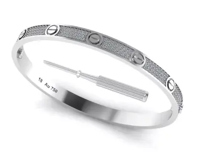 Love Bracelet With Diamonds - Size 18 3D print model