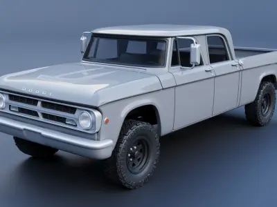Dodge W200 Power Wagon Crew Cab 1970  3D print model