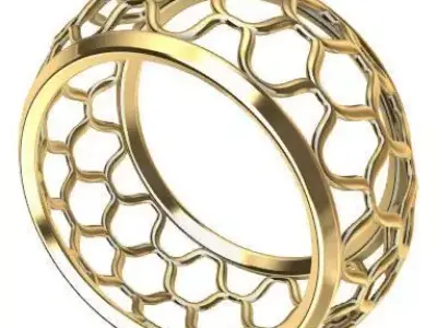Patterned Ring 3D model Texture 3D print model